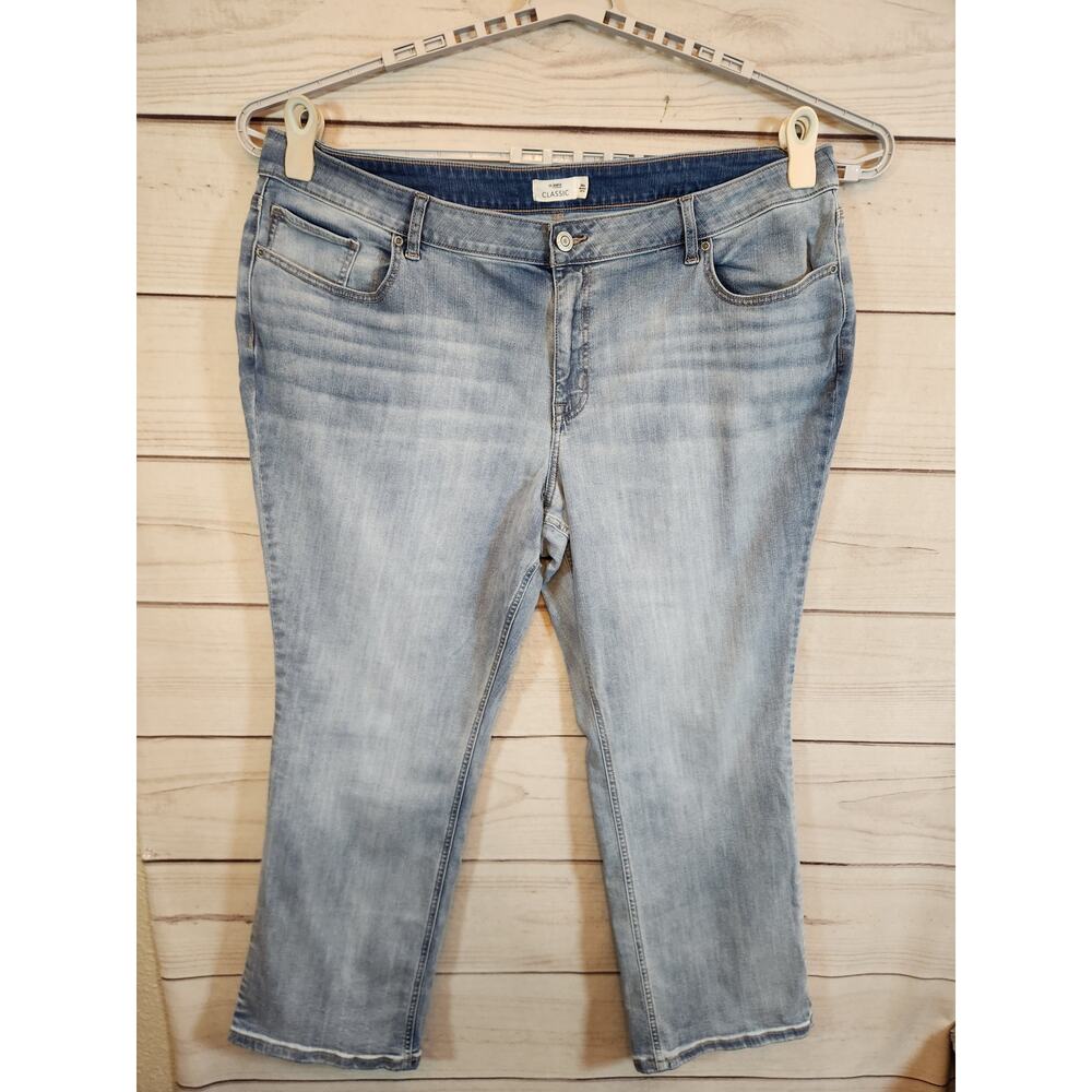 M Jeans by Maurices Womens Light Wash Mid Rise Classic Slim Bootcut Jeans Sz 24W